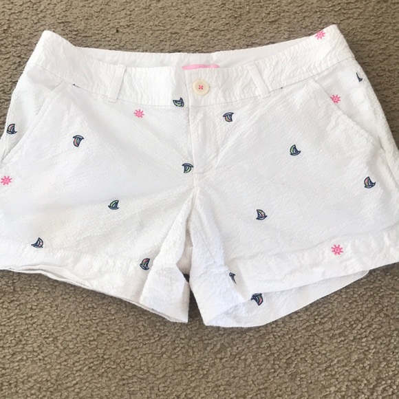 Lilly Pulitzer Pants - Lilly Pulitzer White Seersucker Shorts